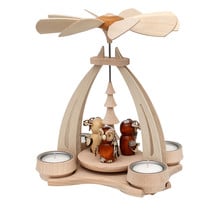 Tisch-Pyramide aus Buchenholz, "Eulenwald"