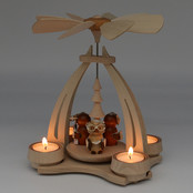 Tisch-Pyramide aus Buchenholz, "Eulenwald"