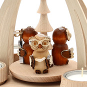 Tisch-Pyramide aus Buchenholz, "Eulenwald"