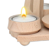 Tisch-Pyramide aus Buchenholz, "Eulenwald"