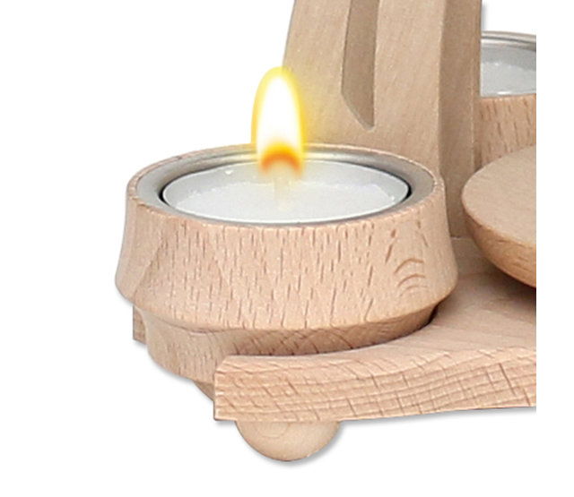 Tisch-Pyramide aus Buchenholz, "Eulenwald"