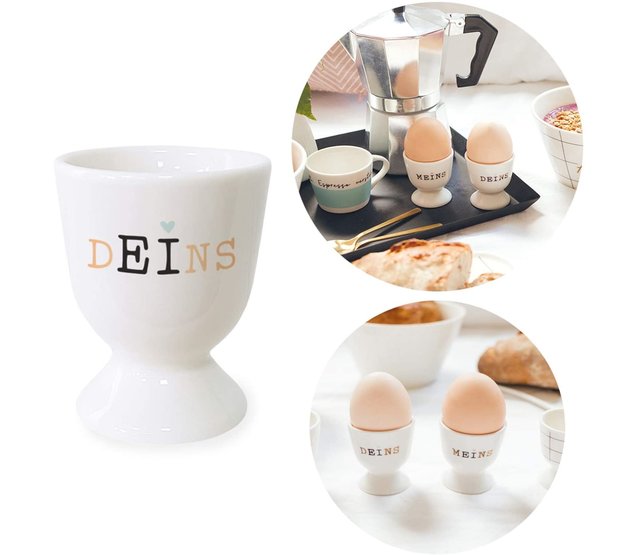 Porzellan Eierbecher mit Echtgold, guten Appetit Porzellan Eierbecher mit Echtgold, guten Appetit