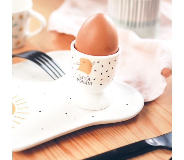 Porzellan Eierbecher mit Echtgold, guten Appetit Porzellan Eierbecher mit Echtgold, guten Appetit