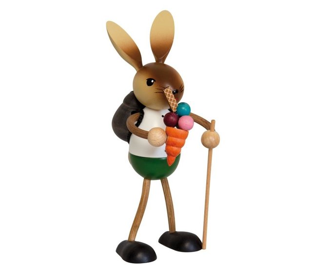 Drechslerei Kuhnert - Osterdekoration / Osterhase - Langbein-Hase mit EIS und Wanderstock Drechslerei Kuhnert - Osterdekoration / Osterhase - Langbein-Hase mit EIS und Wanderstock