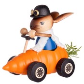 Drechslerei Kuhnert - Osterdekoration / Osterhase - Langbein-Hase im Möhrenauto Drechslerei Kuhnert - Osterdekoration / Osterhase - Langbein-Hase im Möhrenauto