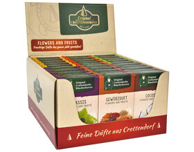 Display-"Flowers and Fruits", 30 Packungen, 6 verschiedene Ganzjahres-Düfte