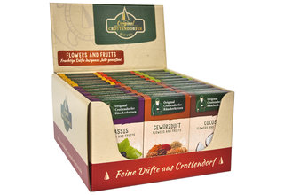 Display-"Flowers and Fruits", 30 Packungen, 6 verschiedene Ganzjahres-Düfte