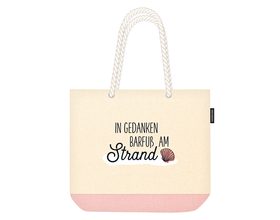 Strandtasche, Shopper, Maritim, "Barfuß am Strand"