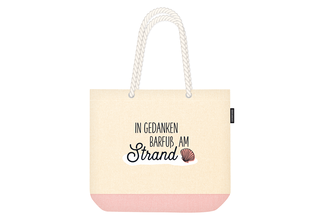 Strandtasche, Shopper, Maritim, "Barfuß am Strand"