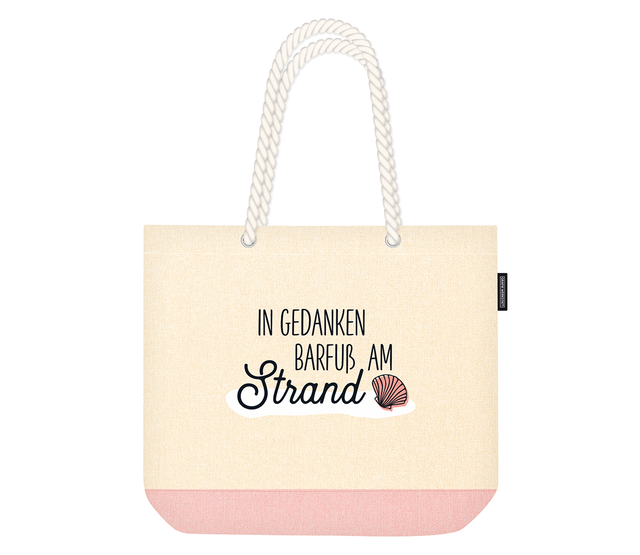 Strandtasche, Shopper, Maritim, "Barfuß am Strand" Strandtasche, Shopper, Maritim, "Barfuß am Strand"