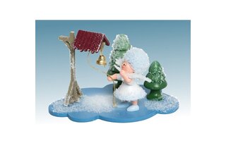 Schneeflöckchen auf Wolke mit Glocke