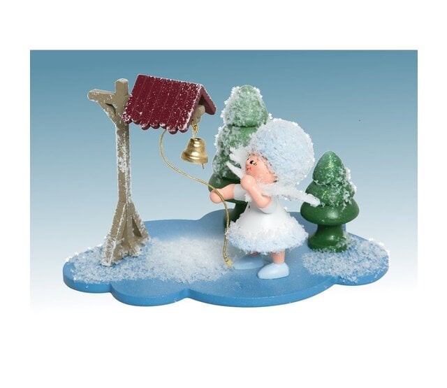 Schneeflöckchen auf Wolke mit Glocke Schneeflöckchen auf Wolke mit Glocke