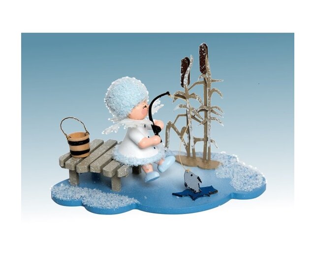 Drechslerei Kuhnert, Schneeflöckchen auf Wolke, Eisangler Drechslerei Kuhnert, Schneeflöckchen auf Wolke, Eisangler