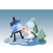 Drechslerei Kuhnert Schneeflöckchen auf Wolke mit Staffelei