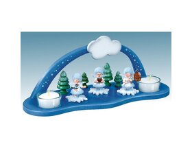 Bogen für Schneeflöckchen mit 2 Teelichtern