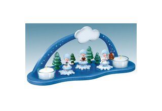 Bogen für Schneeflöckchen mit 2 Teelichtern