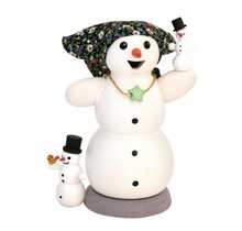 Kuhnert Schneefrau mit 2 Kindern, Räucherfigur aus Holz