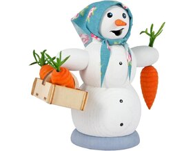 Schneefrau mit Möhrenkorb