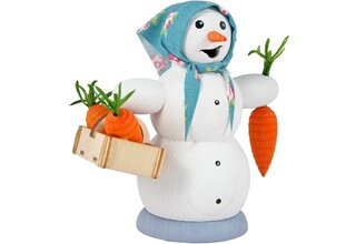 Schneefrau mit Möhrenkorb