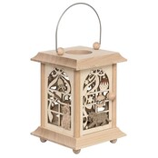 Tischlaterne aus Edelholz, Weihnacht mit Katzen
