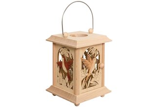 Tischlaterne aus Edelholz, Kolibri