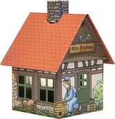 Metall-Räucherhäuschen Brauerei mit integriertem Räucherkerzenhalter Metall-Räucherhäuschen Brauerei mit integriertem Räucherkerzenhalter