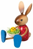 Drechslerei Kuhnert - Osterdekoration / Osterhase -Langbein-Hase, Hasenmädchen mit Küken Drechslerei Kuhnert - Osterdekoration / Osterhase -Langbein-Hase, Hasenmädchen mit Küken