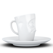 FIFTYEIGHT Espresso-Mug & Unterteller "Verdutzt", Hartporzellan, weiß FIFTYEIGHT Espresso-Mug & Unterteller "Verdutzt", Hartporzellan, weiß