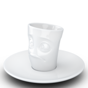 FIFTYEIGHT Espresso-Mug & Unterteller "Verdutzt", Hartporzellan, weiß FIFTYEIGHT Espresso-Mug & Unterteller "Verdutzt", Hartporzellan, weiß