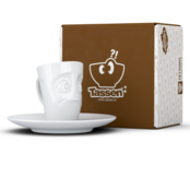 FIFTYEIGHT Espresso-Mug & Unterteller "Verdutzt", Hartporzellan, weiß FIFTYEIGHT Espresso-Mug & Unterteller "Verdutzt", Hartporzellan, weiß