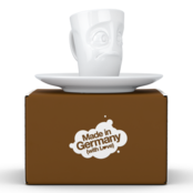 FIFTYEIGHT Espresso-Mug & Unterteller "Verdutzt", Hartporzellan, weiß FIFTYEIGHT Espresso-Mug & Unterteller "Verdutzt", Hartporzellan, weiß