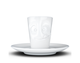 Espresso-Mug & Unterteller "Lecker"