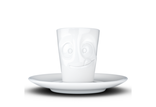 Espresso-Mug & Unterteller "Lecker"