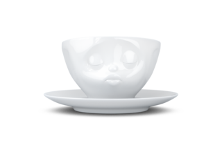 Kaffee-Tasse & Unterteller "Küssend"