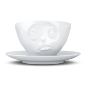 Kaffee-Tasse & Unterteller "Och bitte", Hartporzellan, weiß Kaffee-Tasse & Unterteller "Och bitte", Hartporzellan, weiß