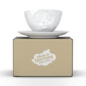 Kaffee-Tasse & Unterteller "Och bitte", Hartporzellan, weiß Kaffee-Tasse & Unterteller "Och bitte", Hartporzellan, weiß