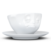 Kaffee-Tasse & Unterteller "Verpennt", Hartporzellan, weiß Kaffee-Tasse & Unterteller "Verpennt", Hartporzellan, weiß