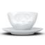 Fiftyeight Kaffee-Tasse & Unterteller "Lecker", Hartporzellan, weiß