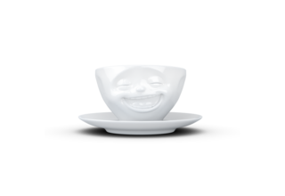 Kaffee-Tasse & Unterteller "Lachend"