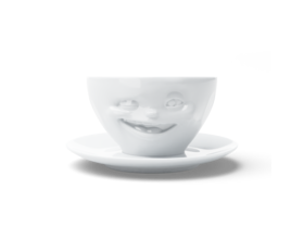 Kaffee-Tasse & Unterteller "Zwinkernd"