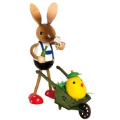 Drechslerei Kuhnert - Osterdekoration / Osterhase - Langbein-Hase mit Schubkarre + Küken Drechslerei Kuhnert - Osterdekoration / Osterhase - Langbein-Hase mit Schubkarre + Küken