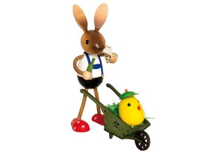Langbein-Hase mit Schubkarre + Küken