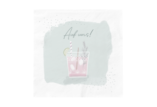 Cocktail-Servietten, "Auf uns!"