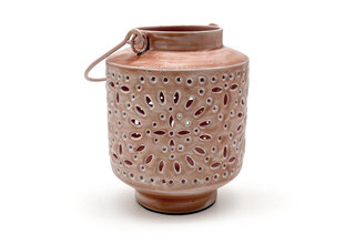 Laterne, Metall, rosa, Höhe 19cm, LAT-011
