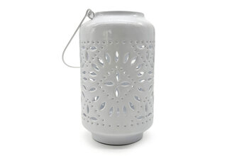 Laterne, Metall, weiß, Höhe 25,4cm, LAT-001