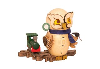Raucheule mit Eisenbahn