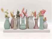 10 Väschen auf Tablett aus Keramik, multicolor 10 Väschen auf Tablett aus Keramik, multicolor