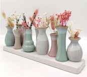 10 Väschen auf Tablett aus Keramik, multicolor 10 Väschen auf Tablett aus Keramik, multicolor