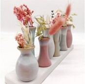 10 Väschen auf Tablett aus Keramik, multicolor 10 Väschen auf Tablett aus Keramik, multicolor