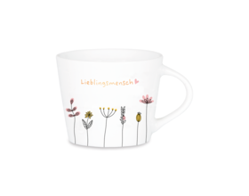 Espresso-Tasse mit Echtgold, "Lieblingsmensch"